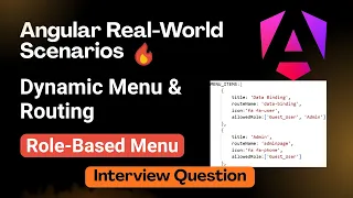 Angular Interview Scenario Dynamic Routing Role-Based Menu