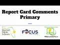 Primary Report Card Comments