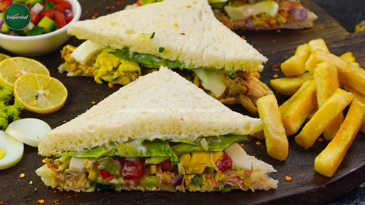 Mouthwatering Cucumber Egg Chicken Sandwich Recipe by SooperChef