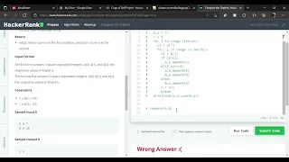 Compare the Triplets HackerRank Problem solving using python