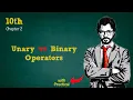 Understanding the Difference between Unary and Binary Operators in C 10th Computer new Book