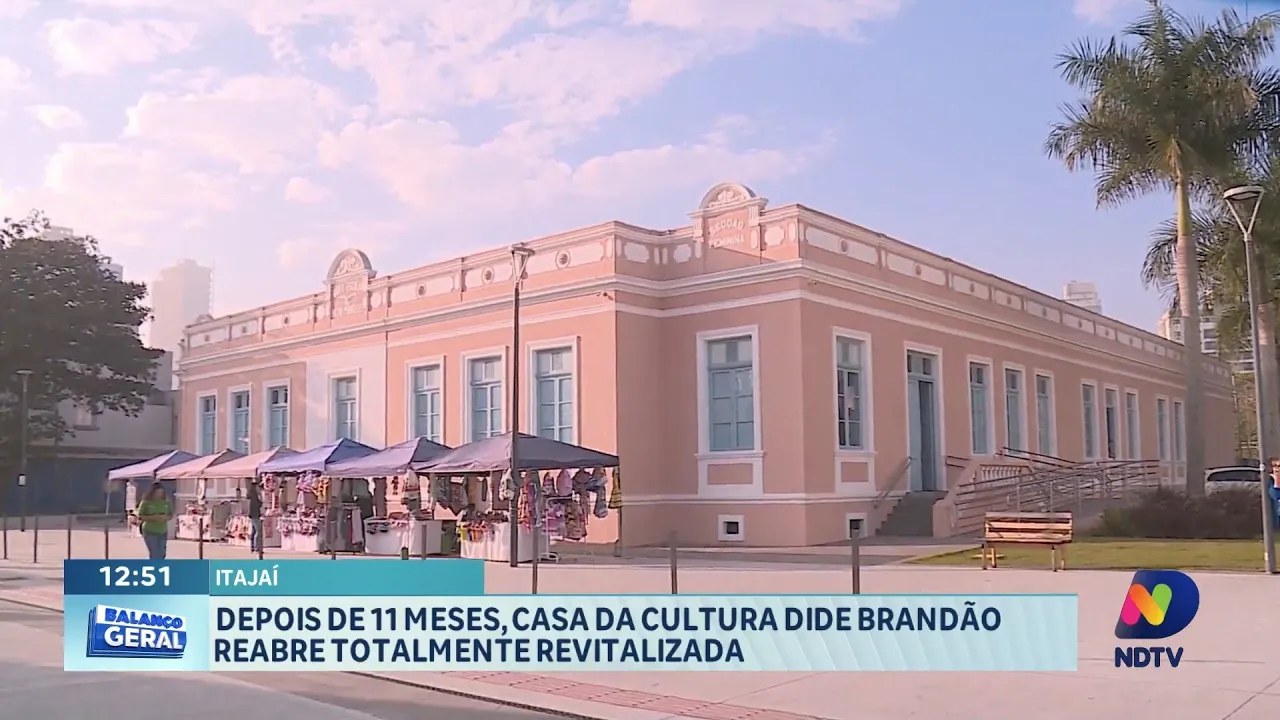 Casa da Cultura Dide Brandão em Itajaí reabre após 11 meses de reforma