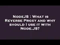 NodeJS What is Reverse Proxy and why should I use it with Node JS