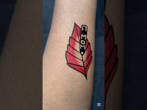 Leaf with pin 🧷 tattoo 🥰 #shorts #tattoo #trending