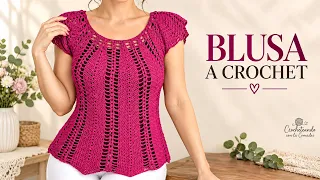 ⭐⭐⭐⭐⭐¡Tienes que probar esto! Elegante blusa de crochet. pte #1