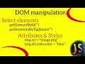 Selecting HTML elements with JavaScript