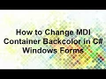 How to change the background color for an MDI parent form in Visual C