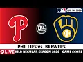 PHILADELPHIA PHILLIES VS MILWAUKEE BREWERS LIVE MLB Game Score Radio Play-by-Play