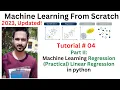 Tutorial 04 Machine Learning Regression Part 2 Practical LinearRegression in python