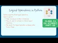 Logical Operators in Python part 20 AND OR NOT Theory and practical Class 11 CBSE
