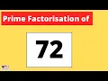 Prime factorization of 72