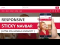 Create A Responsive Sticky Navbar HTML5 CSS3 Vanilla JS