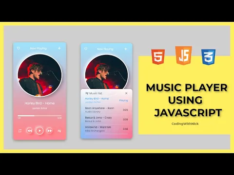 Download MP3 Create A Music Player Using HTML CSS JS | Javascript Music Player | PART -1  | Coding With Nick