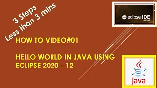 How To Hello World in Java using Eclipse IDE Version 2020-12 Latest 3 Steps 3 Mins
