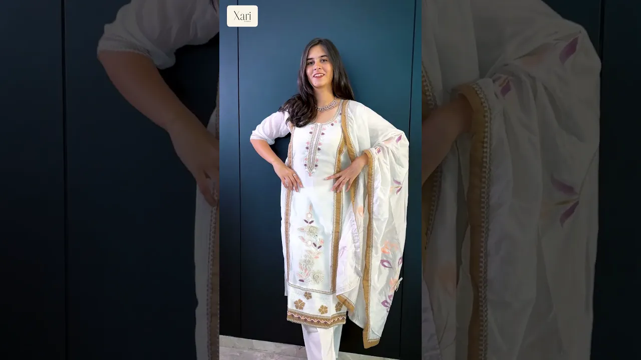 Elegant Mul Chanderi Palazzo Suit