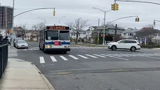 MTA Bus Q22 Bus Action at Seagirt Blvd and Camp Road w a QM17 clip