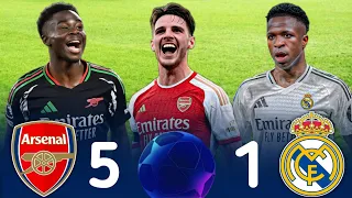 مباراه مجنونة ملخص مباراة ريال مدريد و أرسنال 1 5 دوري ابطال اوروبا 2025 تعليق حفيظ دراجي ـ 4K 