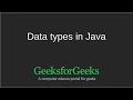 Java Programming Tutorial Data Types in Java GeeksforGeeks