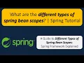 What are the different types of spring bean scopes Spring Tutorial