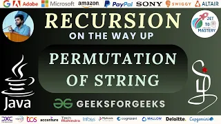 Permutation Of String GFG DSA Recursion On The Way Up JAVA TAMIL