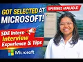 Microsoft Internship 2027 I Got Selected SDE Intern Interview Experience 1