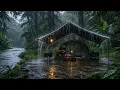 ENJOYING BAD WEATHER LIGHTNING STORMS AND VERY HEAVY RAIN FULL DAY CAMPING IN HEAVY RAIN