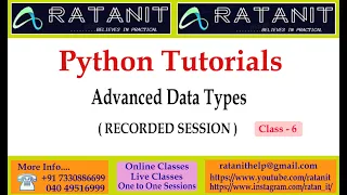 tutorials Advanced data types by Mr Ratan class-06