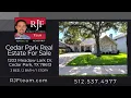 Cedar Park Texas Homes for Sale 1203 Meadow Lark Dr www RJFteam com