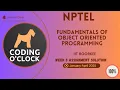 Fundamentals of Object Oriented Programming Week 3 Assignment Solution January April2025 IITRoorkee