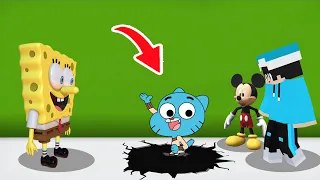 ماين كرافت لكن خليت سبونج بوب يمقلب غامبول        دندنها