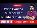 Java Program to Display Count and Sum of Even Numbers in Array By Srinivas