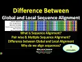 Difference between Global and Local Sequence Alignment Why do we align sequences