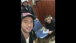 علي ربيع ومصطفي خاطر ومحمود الليثي من كواليس تسجيل اغنية صحابي دول من مسلسل عمرو ودياب 