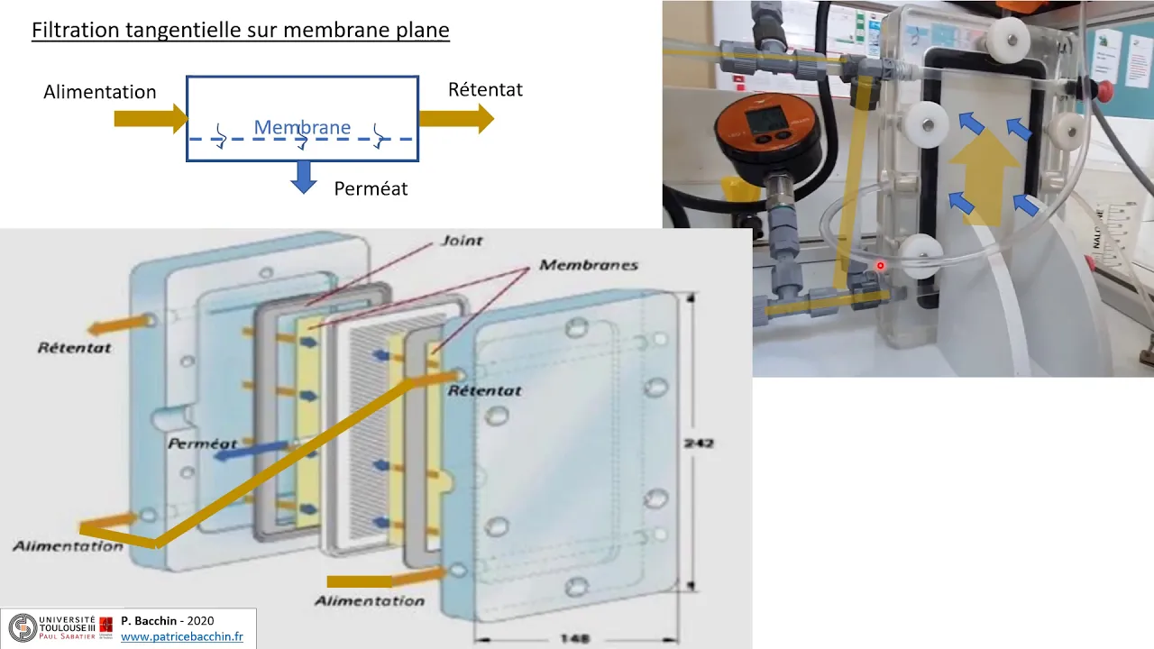 Filtration tangentielle sur membrane plane