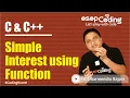 Function Program Simple Interest Function in C C C Tutorial for Beginner -