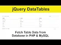 02 - How to use jQuery Datatables in PHP MySQL with Source Code