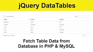 02 - How to use jQuery Datatables in PHP MySQL with Source Code