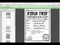 Field Trip Permission Slip Editable