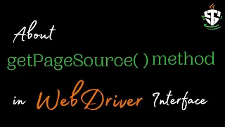 getPageSource method in WebDriver Interface in selenium