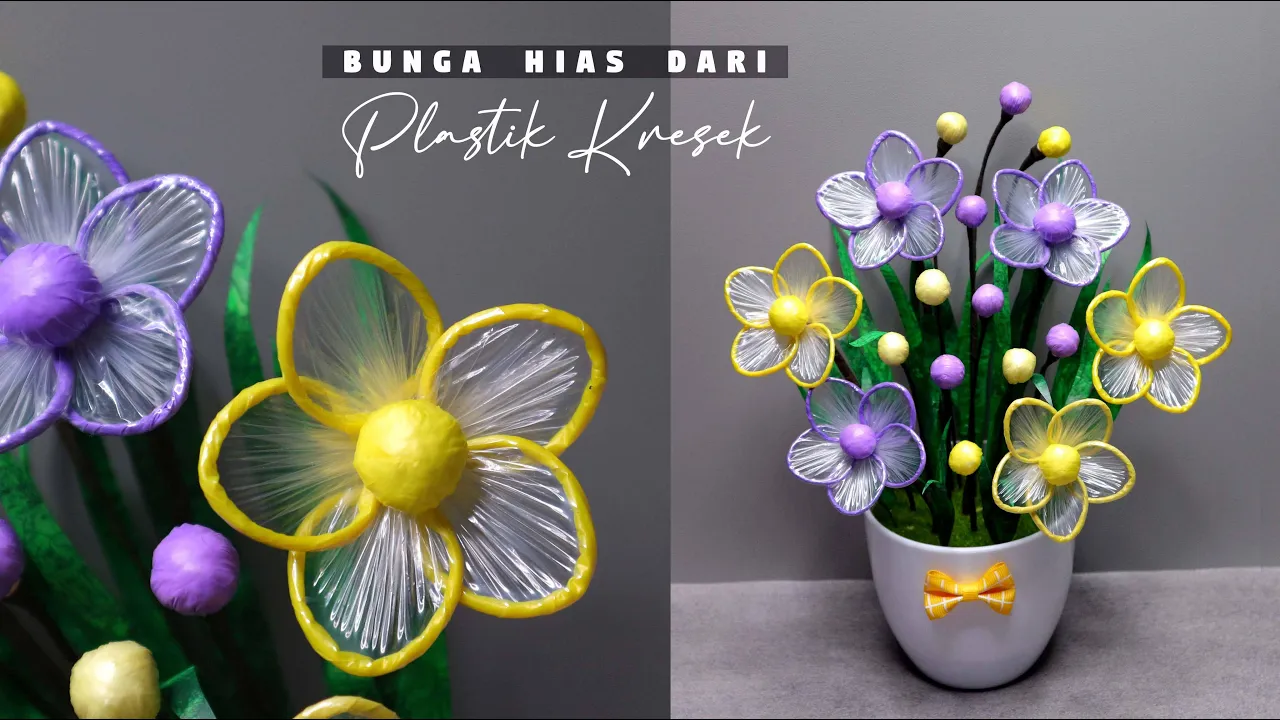 Bunga Mawar merah plastik kresek. 