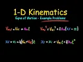 1D Kinematics - Example Problems Eqns of Motion