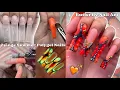 ORANGE SUMMER POLYGEL NAILS ABSTRACT BUTTERFLY NAIL ART CUTE SUMMER NAIL DESIGN Nail Tutorial