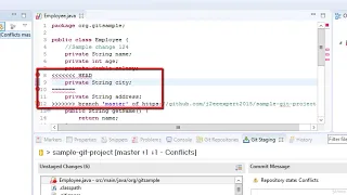 How to resolve conflicts in pull using Eclipse