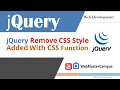 jQuery Remove CSS Style Added With CSS Function