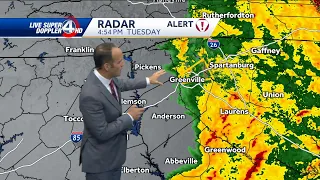 Tornado warning in Greenwood County