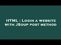 HTML Login a website with JSoup post method