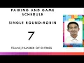Single Round Robin Pairing and Game schedule for 7 teams