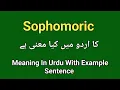 Sophomoric meaning in Urdu Hindi English Sophomoric pronunciation Sophomoric sentence example