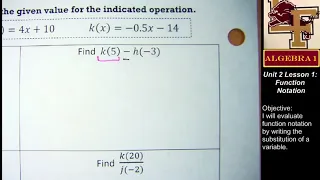 2-1 Function Notation Notes Subtracting Functions