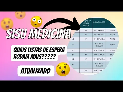 Vídeo: a lista de espera de medicina no SISU roda muito, não perca a esperança